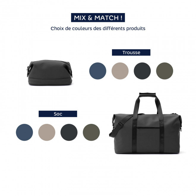 PACK PERSONNALISE SAC DE VOYAGE ET TROUSSE DE TOILETTE 'GOZI'