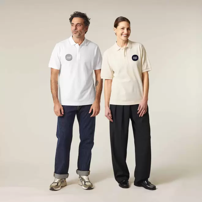 POLO MIXTE BLANC/NATUREL PERSONNALISABLE 'PREPSTER 2.0'