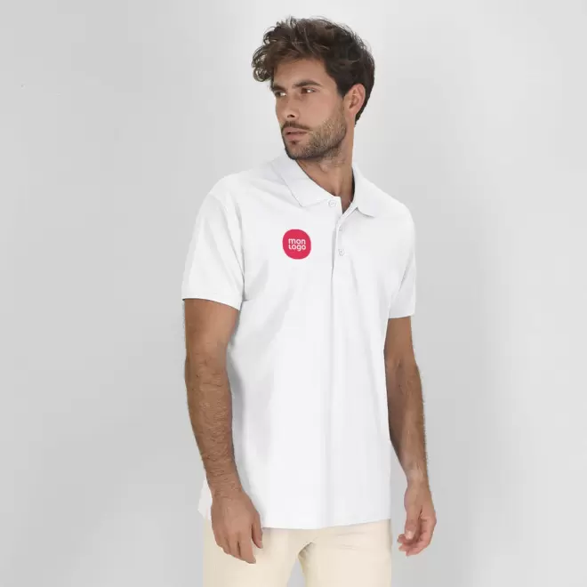 POLO MIXTE BLANC PERSONNALISABLE 'TERIM' 200G/M2