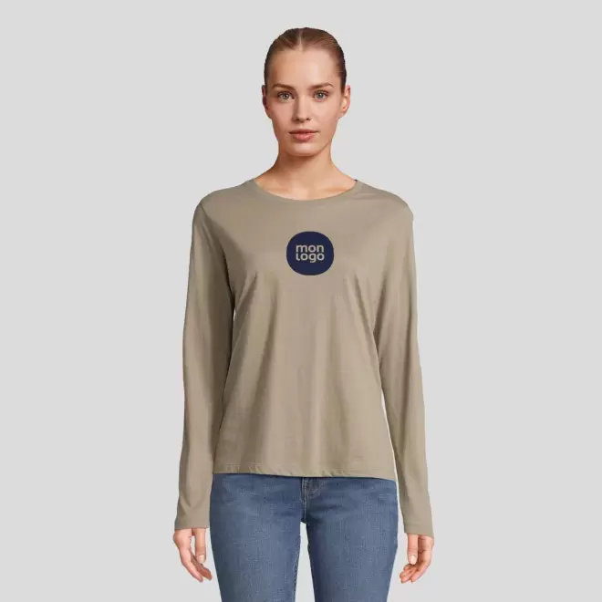 T SHIRT PERSONNALISABLE FEMME ML COULEUR 'MONARCH' 150G/M2