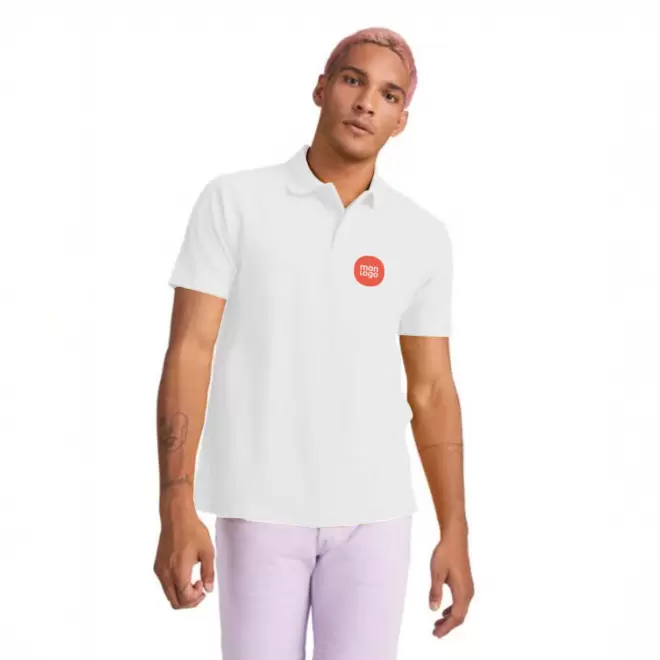 RAPIDE 4J   POLO MIXTE BLANC PERSONNALISE 'ASTRALO' 180G/M2