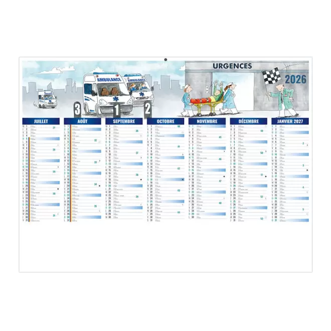 CALENDRIER BANCAIRE ILLUSTRE PERSONNALISABLE 'MEDICA'