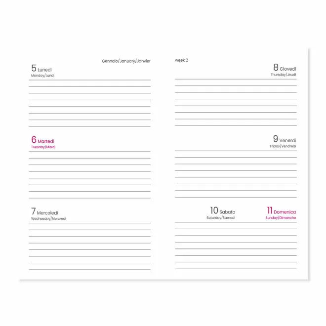 AGENDA SEMAINIER PERSONNALISE 'MARCHO MINI'