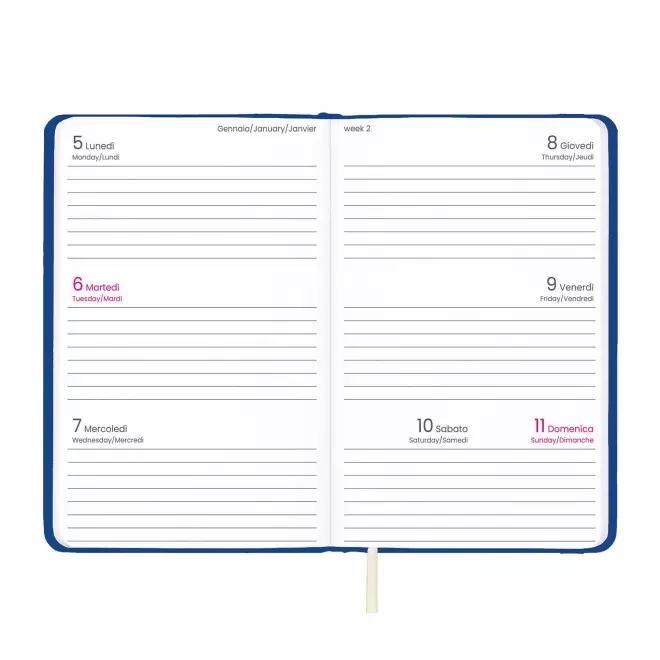 AGENDA SEMAINIER A6 RIGIDE PU PERSONNALISABLE 'MARCHO MINI'