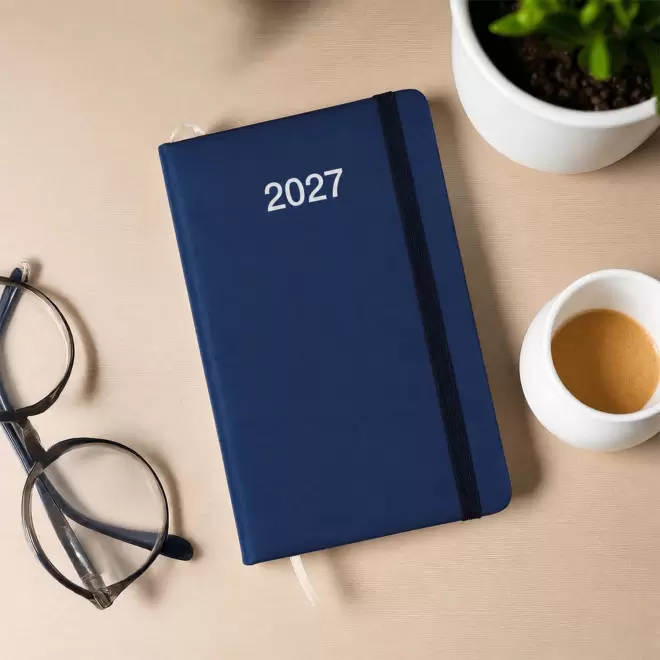 AGENDA SEMAINIER A6 RIGIDE PU PERSONNALISABLE 'MARCHO MINI'