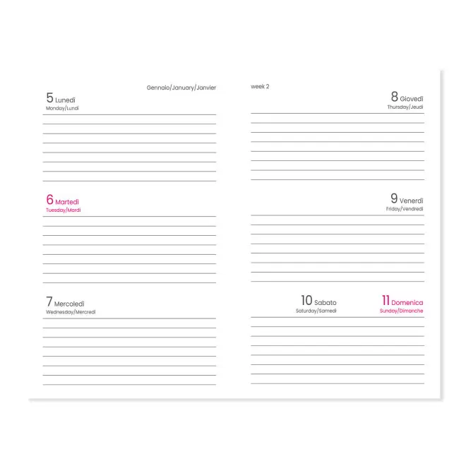 AGENDA SEMAINIER CARTON PERSONNALISE 'SEPTI MINI'