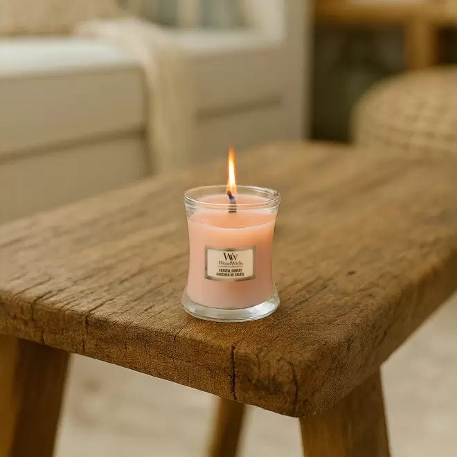 BOUGIE PARFUMEE MECHE BOIS 'WOODWICK MINI'