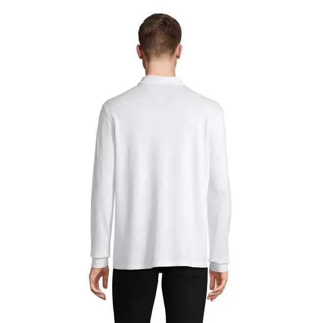 POLO MIXTE BLANC PERSONNALISE 'PACIFIC LSL'