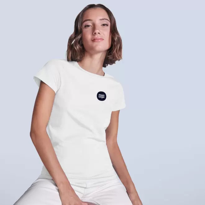 TEE SHIRT FEMME BLANC BIO PERSONNALISE 'BREDA'