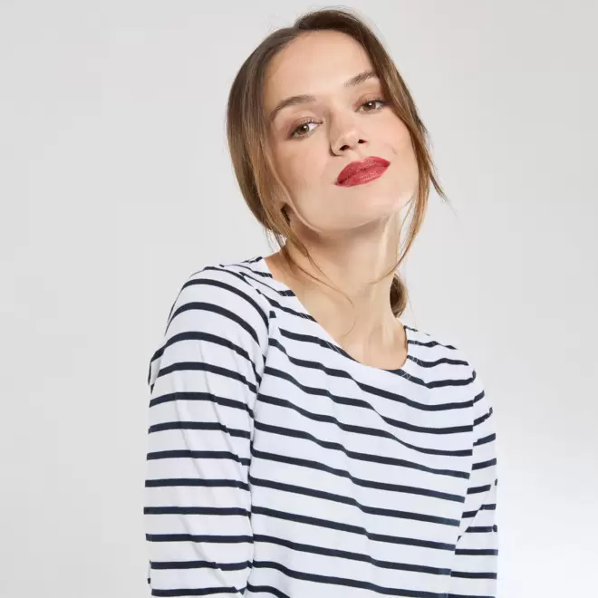 TEE SHIRT FEMME MARINIERE PERSONNALISE 'PLOZEVET'