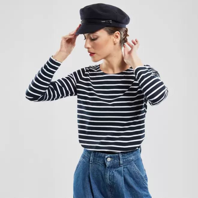 TEE SHIRT FEMME MARINIERE PERSONNALISE 'PLOZEVET'