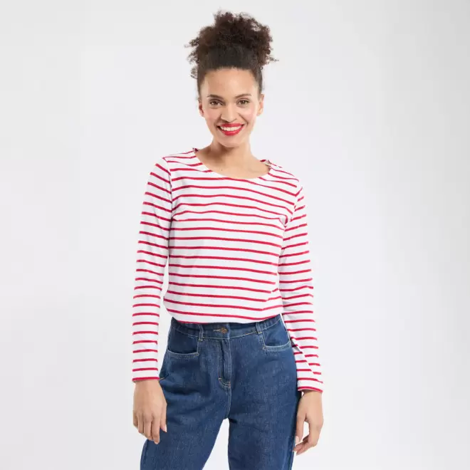 TEE SHIRT FEMME MARINIERE PERSONNALISE 'PLOZEVET'