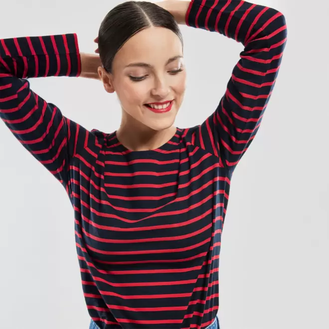 TEE SHIRT FEMME MARINIERE PERSONNALISE 'PLOZEVET'