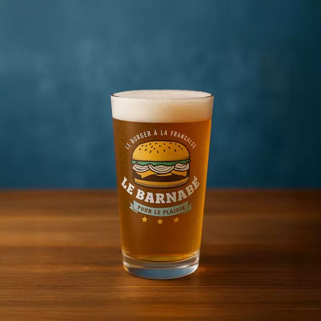 VERRE A BIERE EN VERRE 37CL PERSONNALISE 'GLASS BIERE'