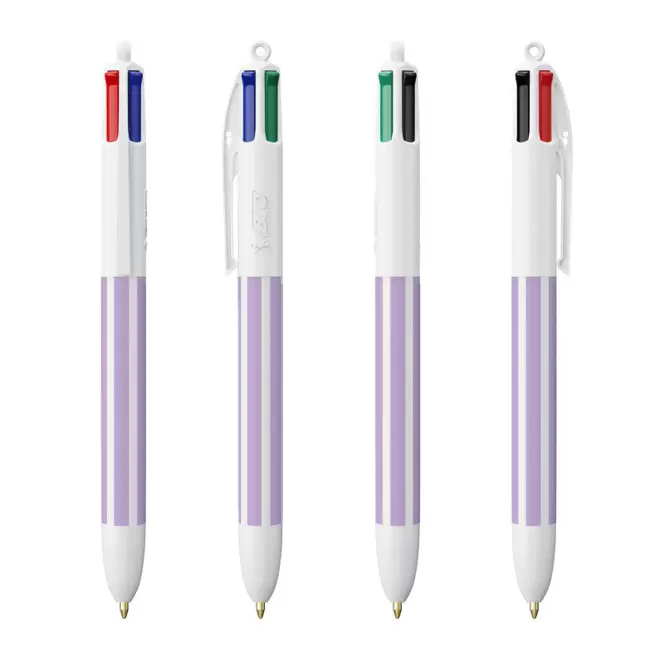 STYLO BIC® PERSONNALISE '4 COULEURS RAYURES'