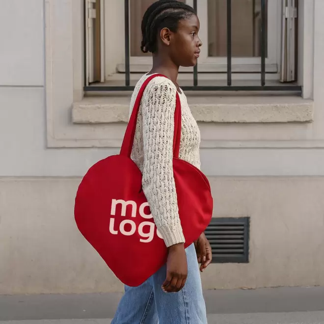 SAC EN FORME DE COEUR PERSONNALISABLE 'LOVAS'
