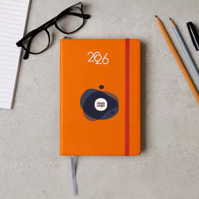 AGENDA JOURNALIER PERSONNALISABLE EN PU 'MARCHO'