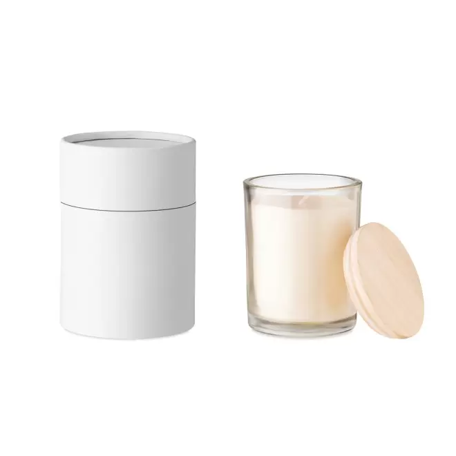 BOUGIE PUBLICITAIRE PARFUMÉE COUVERCLE BAMBOU 'BANILA'