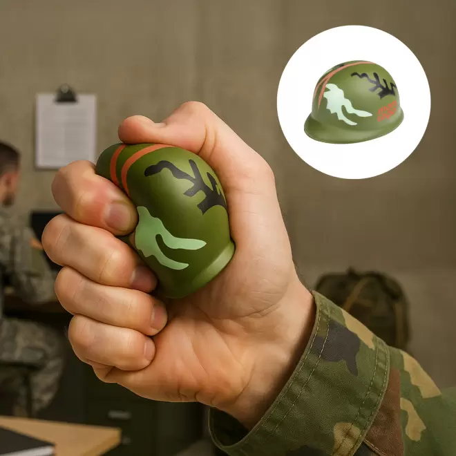 CASQUE ANTISTRESS PERSONNALISABLE 'STRESSKOOL ARMY'