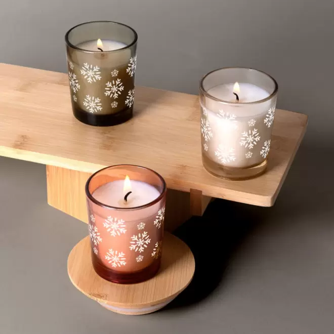 BOUGIE PARFUMEE EN VERRE PERSONNALISABLE 'COSYO NOEL'