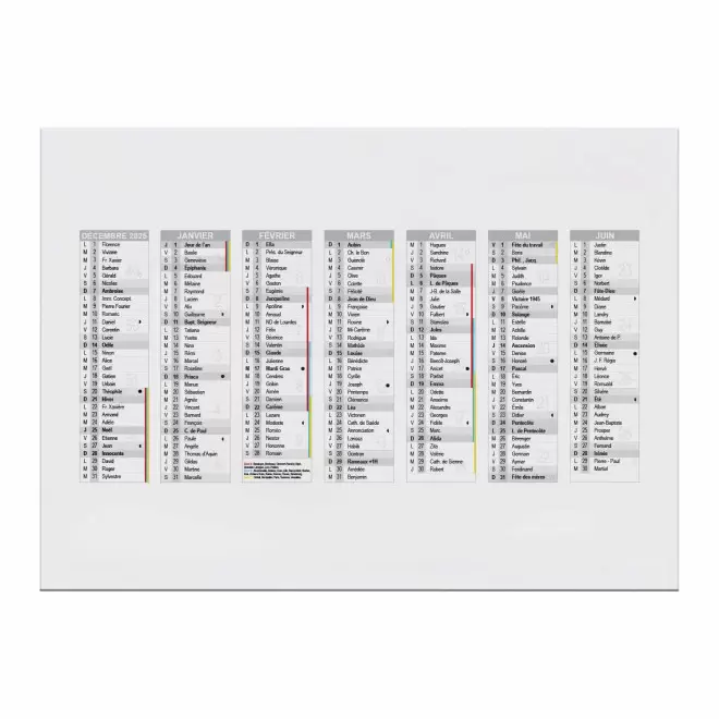 CALENDRIER REMBORDE PERSONNALISABLE 'CREDI'