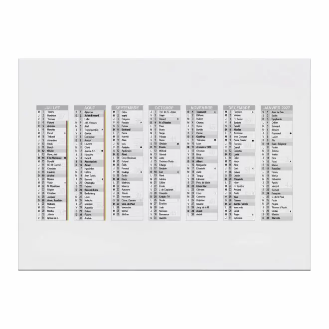 CALENDRIER REMBORDE PERSONNALISABLE 'CREDI'