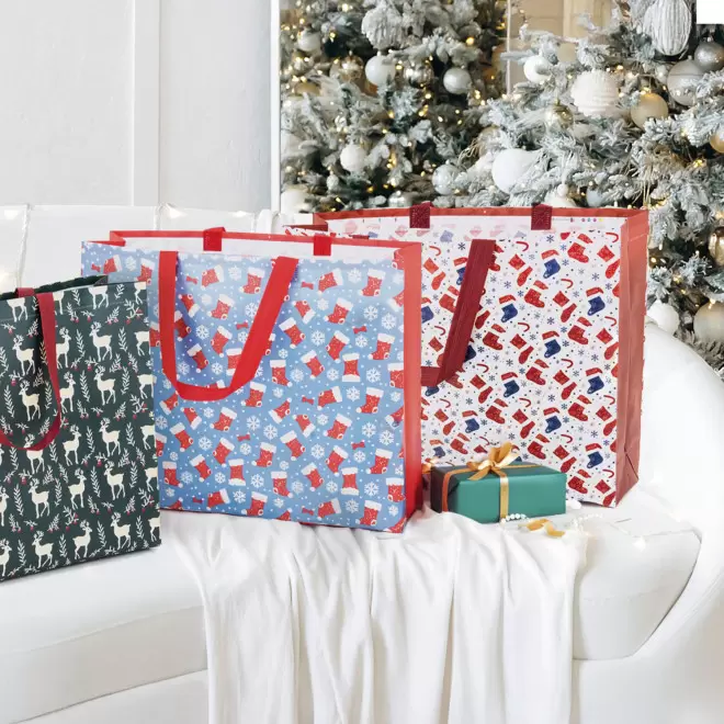 SAC SHOPPING NOEL LAMINE PERSONNALISABLE 'ELENAX'