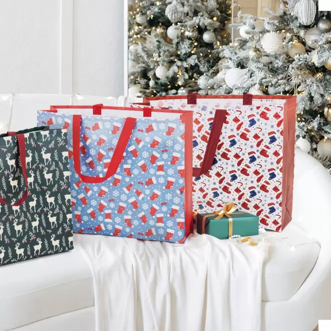 SAC SHOPPING NOEL LAMINE PERSONNALISABLE 'ELENAX'