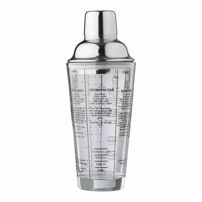 SHAKER GRADUE PERSONNALISABLE VERRE ET INOX 'SCUOT'