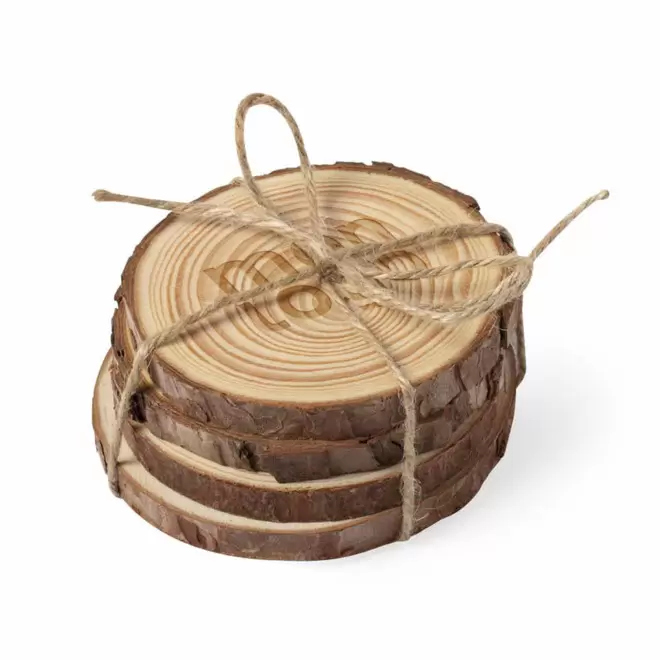 SET PERSONNALISABLE 4 SOUS BOCK PIN NATUREL 'PINO'