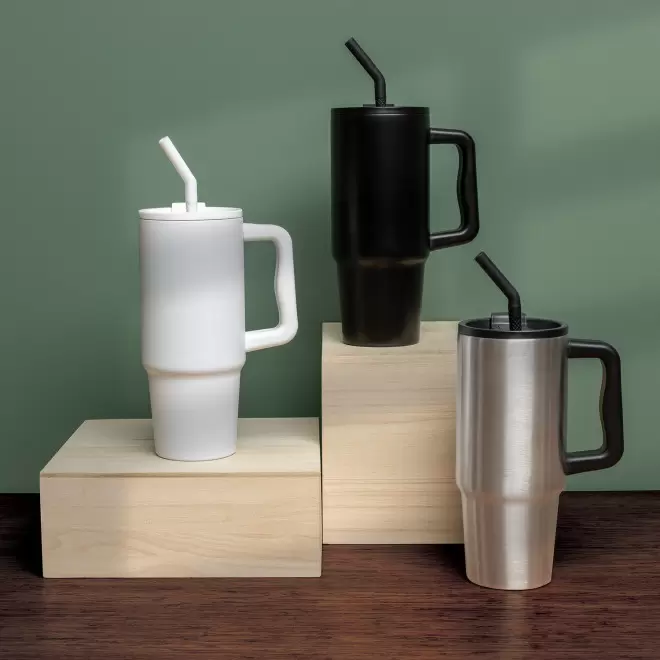 MUG ISOTHERME PERSONNALISABLE 900ML 'TENDENZI INOX'