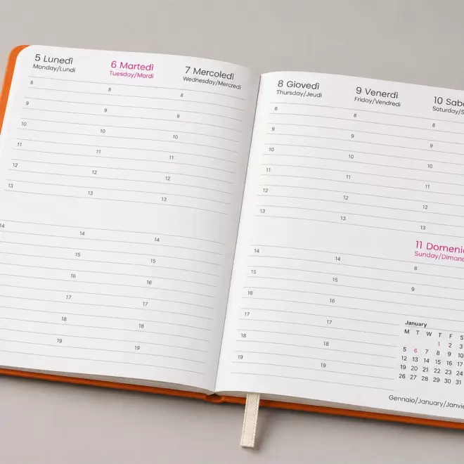 AGENDA SEMAINIER A5 RIGIDE PU PERSONNALISABLE 'MARCHO'