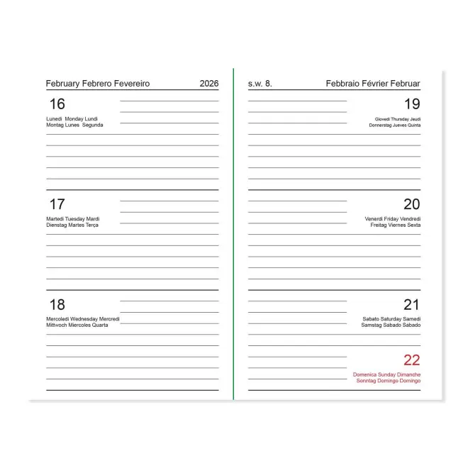 AGENDA SEMAINIER PERSONNALISABLE PU THERMOCOLLE 'LUGGI'