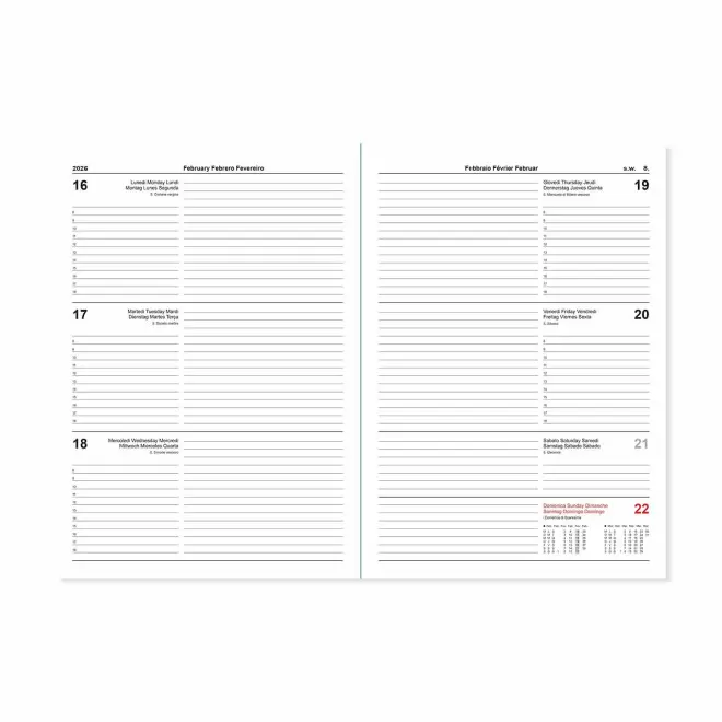 AGENDA SEMAINIER PERSONNALISABLE PU THERMOCOLLE 'GRAND LUGGI' 