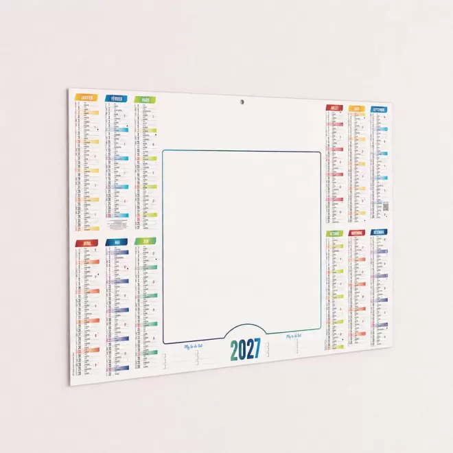 CALENDRIER MURAL EFFAÇABLE VÉLÉDA 44,5X28,5CM PERSONNALISÉ 'VELEDI'