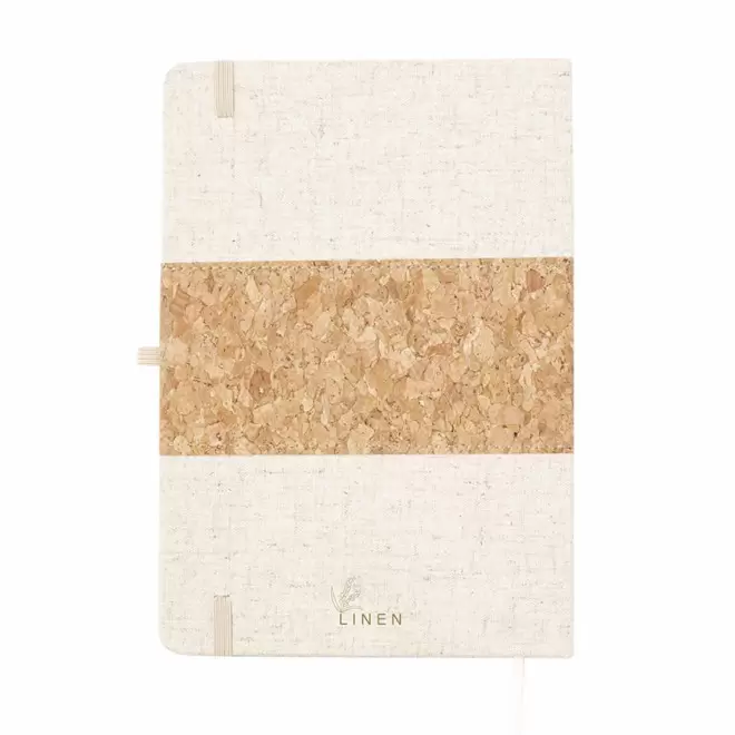 CARNET EN LIEGE ET LIN PERSONNALISE 'CLEO'