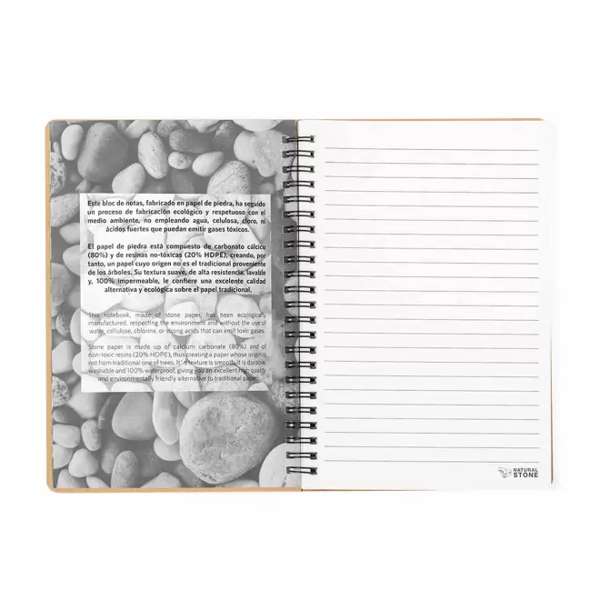 CARNET A SPIRALE PERSONNALISE PAPIER DE PIERRE 'PIETRO'