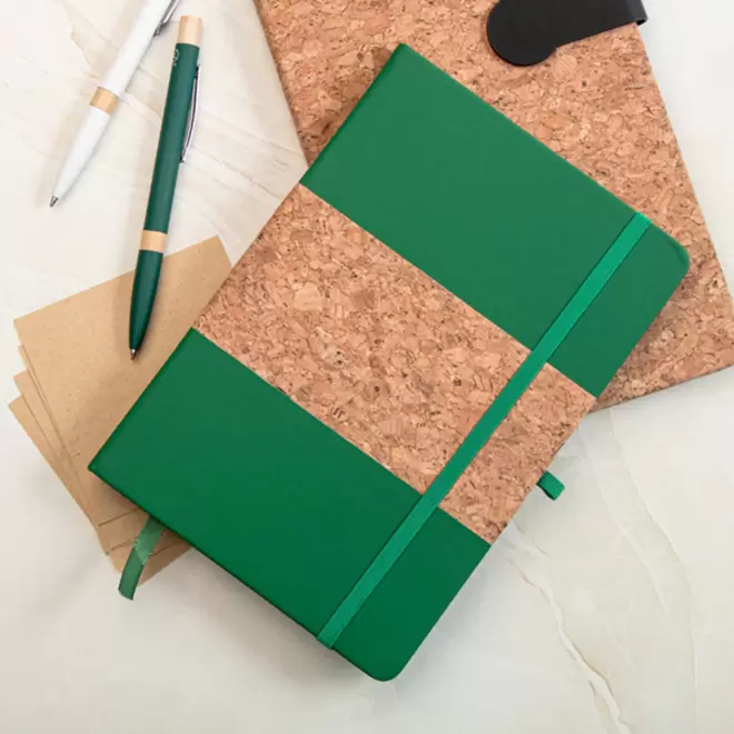 CARNET EN LIEGE ET PU RECYCLE PERSONNALISE 'ISHA'