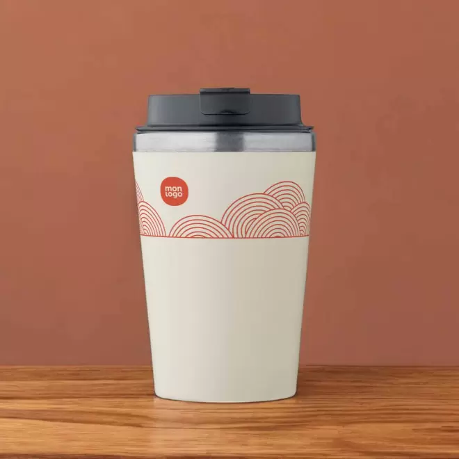 MUG ISOTHERME PERSONNALISE AVEC INTERIEUR CERAMIQUE 350ML 'MULTIS'