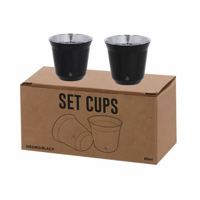 SET TASSES EN ACIER 80ML PERSONNALISABLE 'TEDOK'