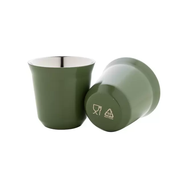 SET TASSES EN ACIER 80ML PERSONNALISABLE 'TEDOK'