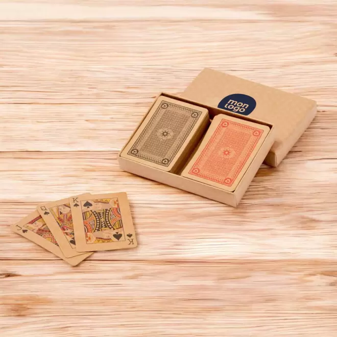 SET DE 2 JEUX DE CARTES PERSONNALISABLE 'VALETO DUO'