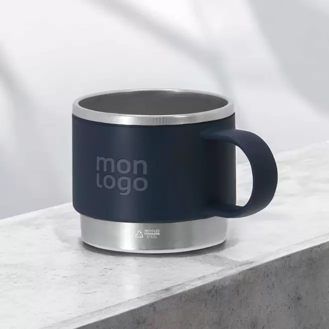 MUG PERSONNALISE EN ACIER RECYCLE 140ML 'BLUYVO'