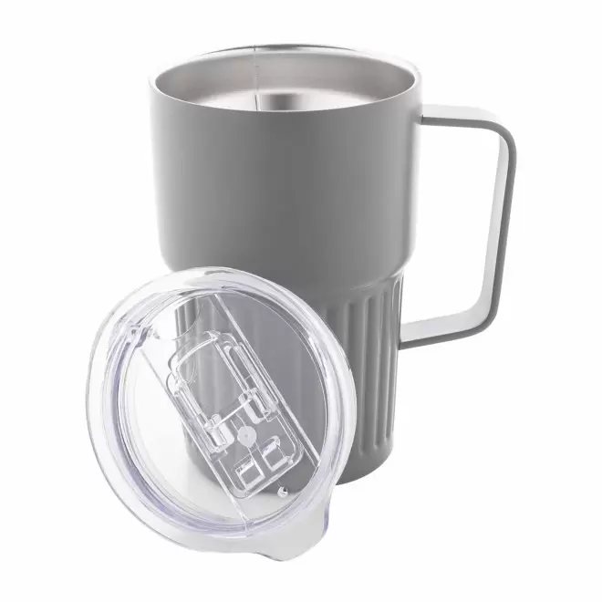 MUG ISOTHERME PERSONNALISE ACIER 470ML 'LUCIO POIGNEE'
