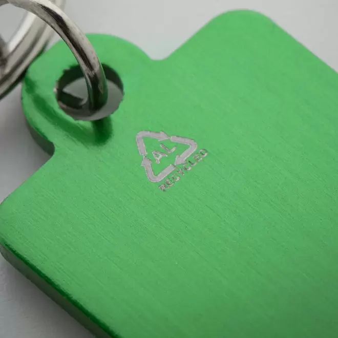 PORTE CLES PERSONNALISE EN ALU RECYCLE 'PLAKI COIN'