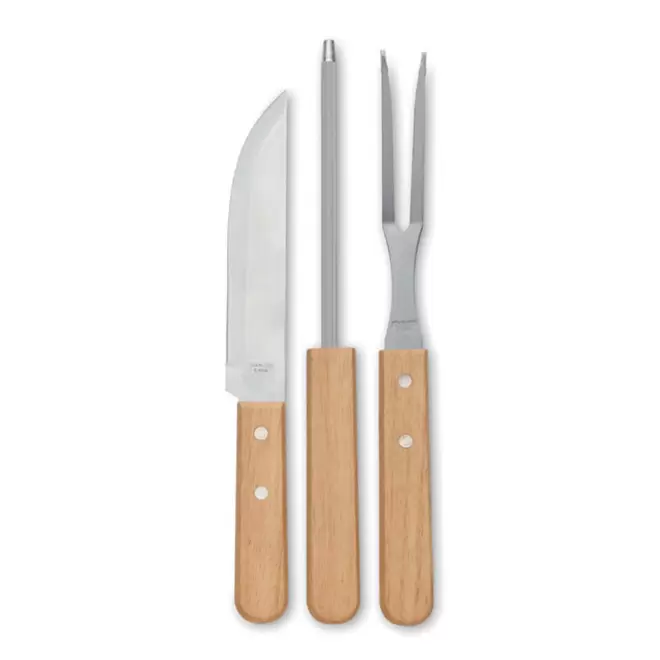 COFFRET BBQ 3 USTENSILES PERSONNALISE 'MALAWI BOIS'