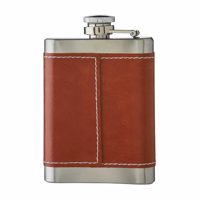 FLASQUE EN ACIER ET PU 100ML PERSONNALISABLE 'GUDY'