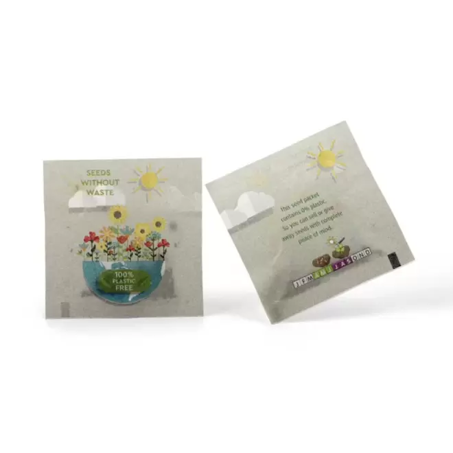 SACHET DE GRAINES PERSONNALISABLE  ZERO PLASTIQUE 'RECOLTI'
