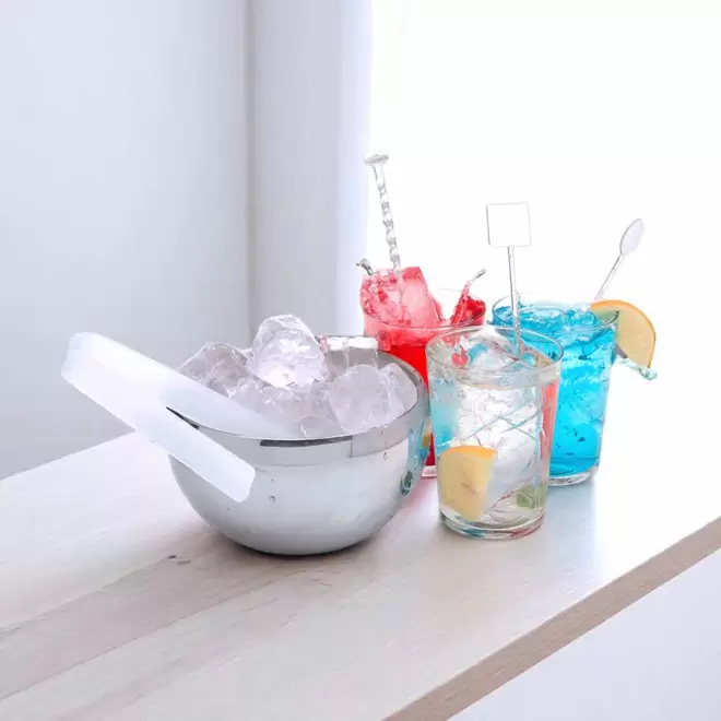 PINCE A GLACON PERSONNALISABLE EN PLASTIQUE 'COCKTY'