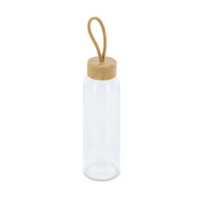 BOUTEILLE PERSONNALISABLE EN VERRE ET BAMBOU 500ML 'CULOA'